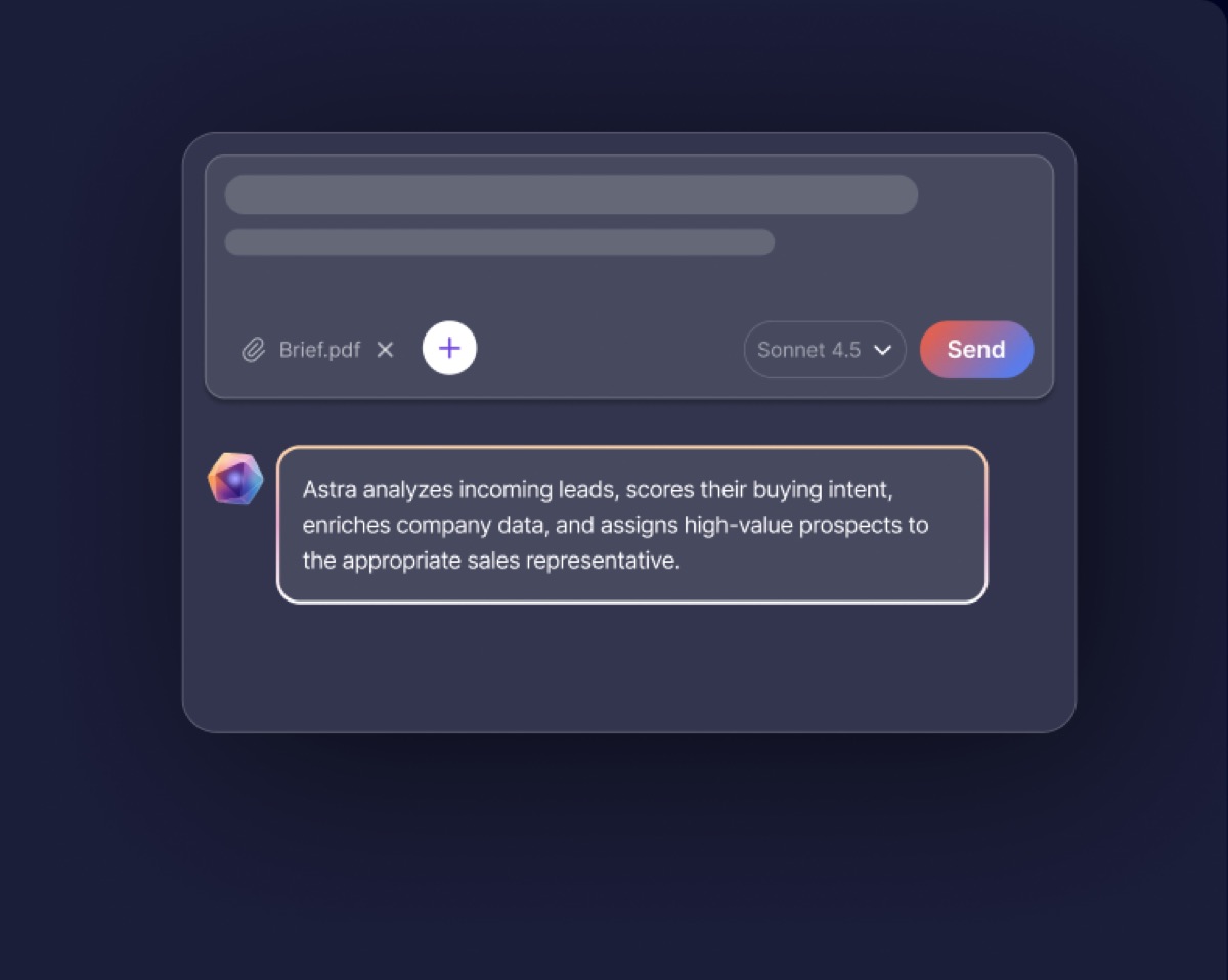 Astra AI connected to live business context