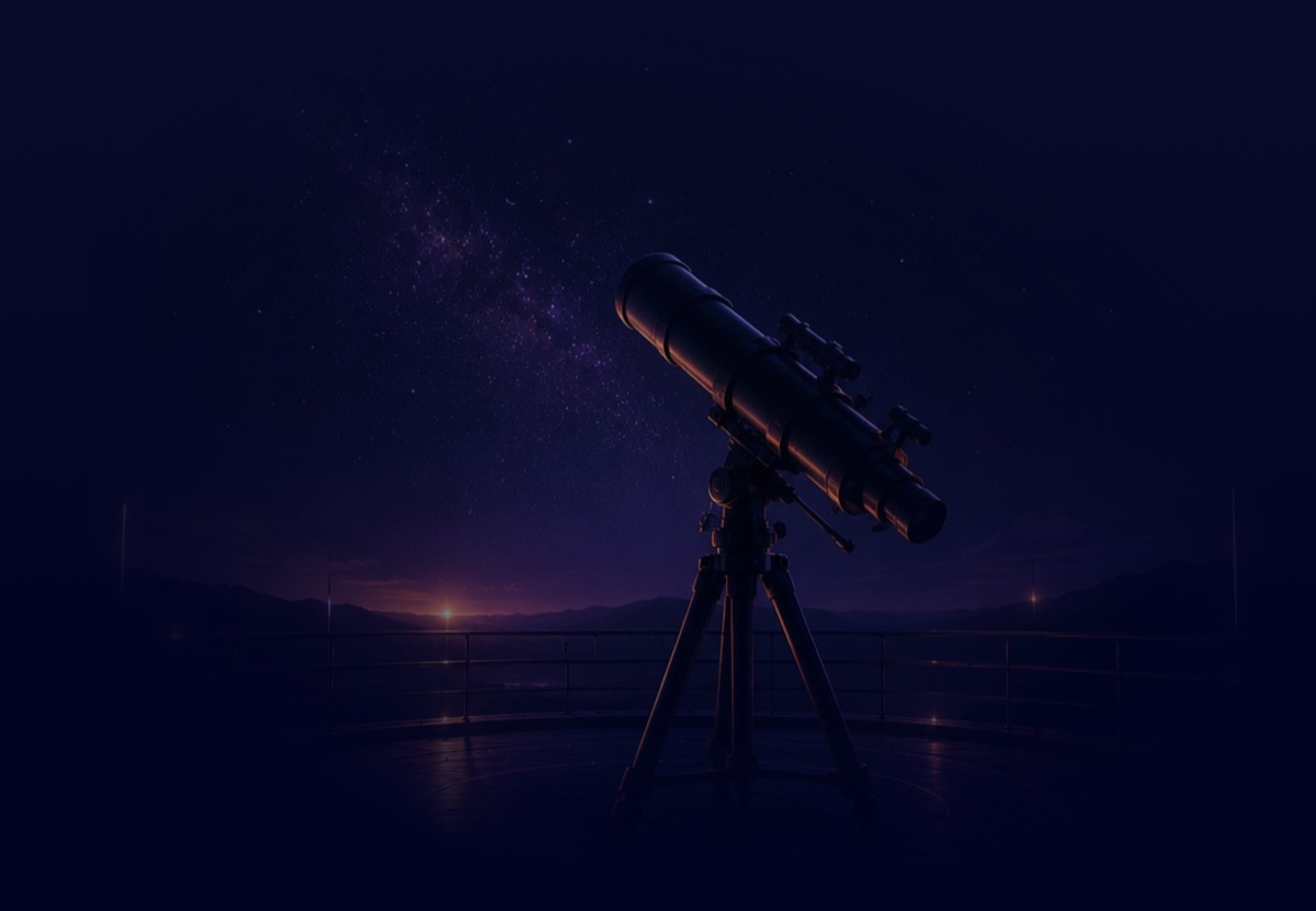 Telescope against a starry sky