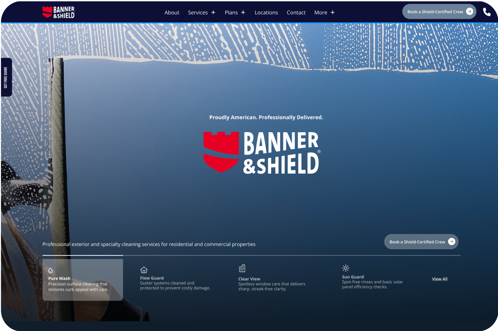 Banner and Shield Landing Page