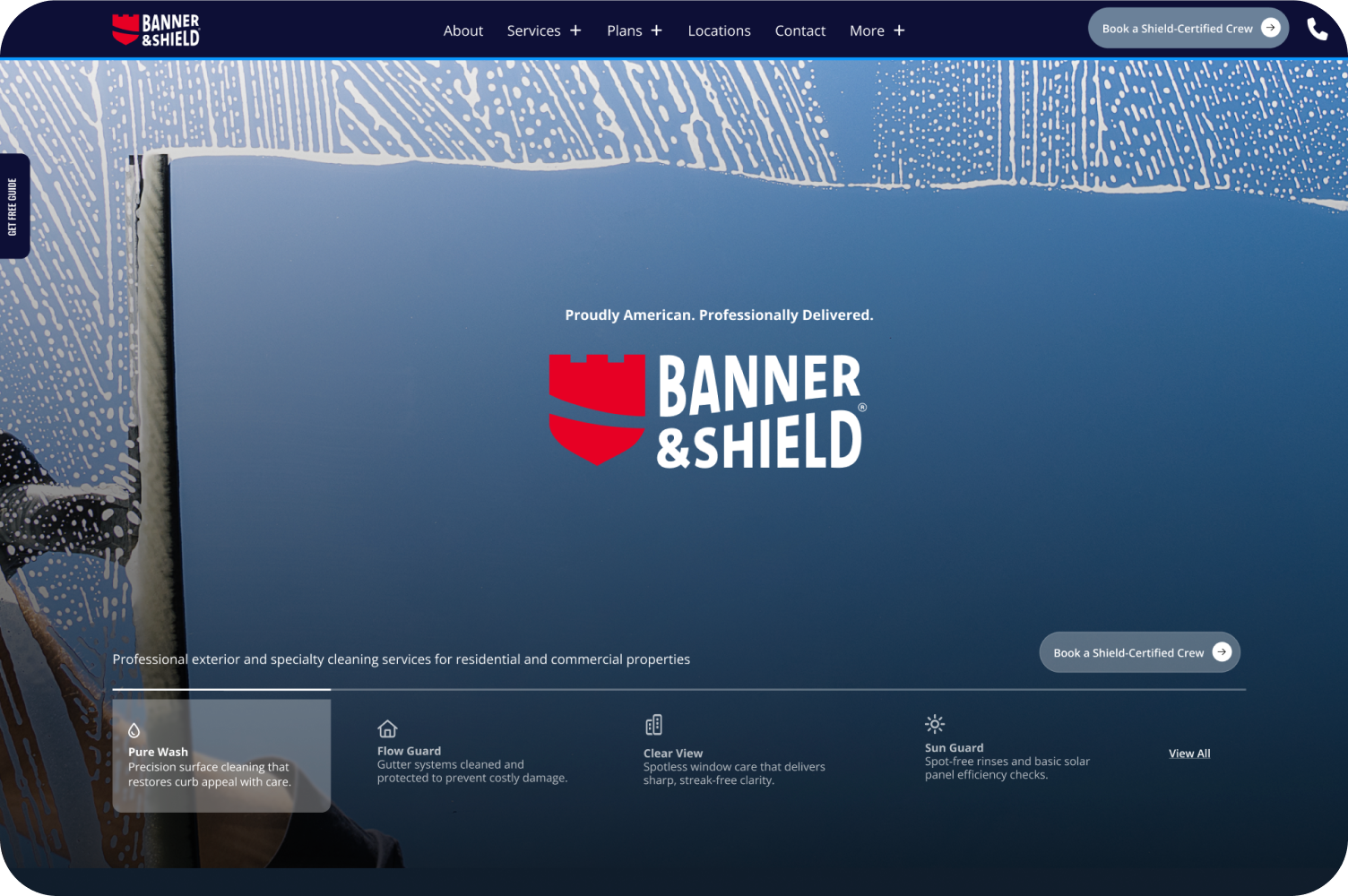 Banner and Shield Landing Page