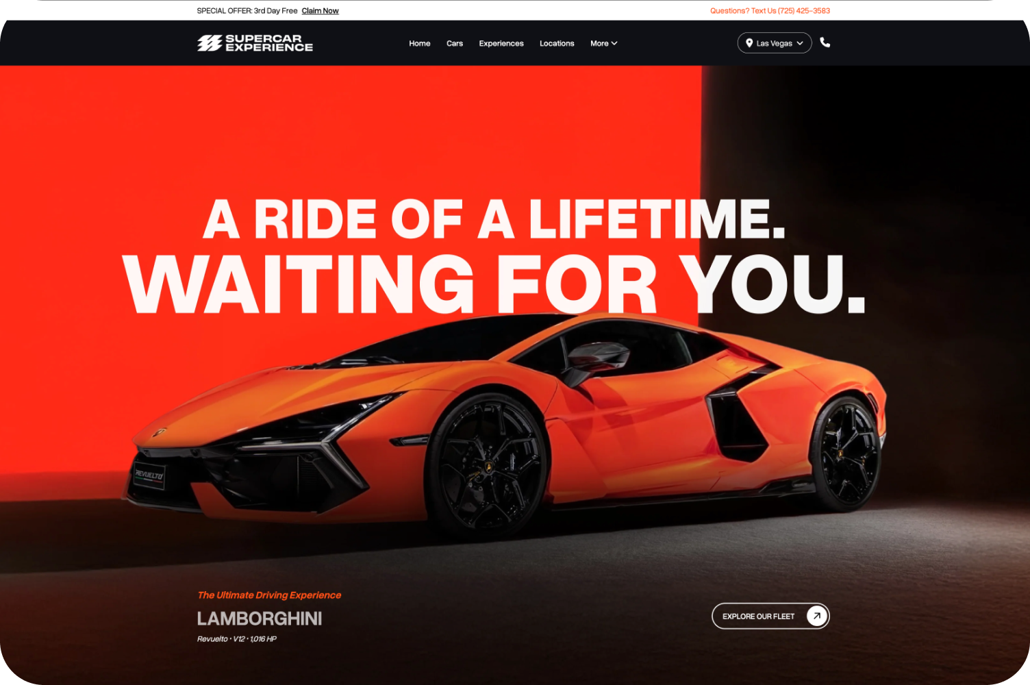 Supercar Experience Landing Page